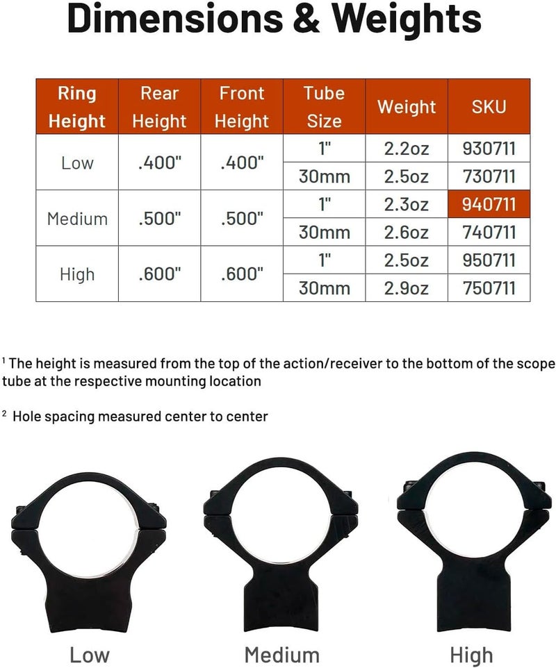 Talley BLR Scope Mounts (BAR/BPR) - Lightweight Alloy Optics Mounting Rings, Black - 1"/30mm, Low/Medium/High Options - Compatible with Browning B.L.R, B.A.R & B.P.R Rifles - Image 4